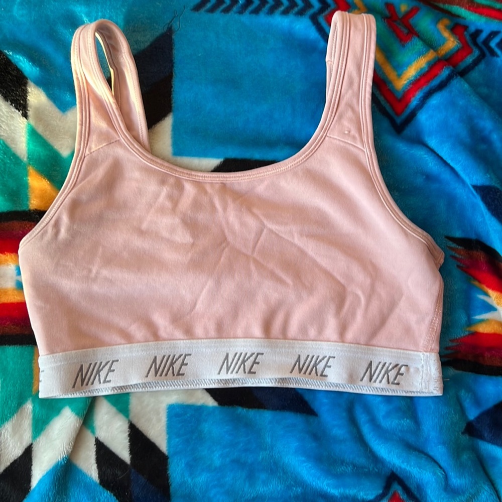 Pink Nike sports bra